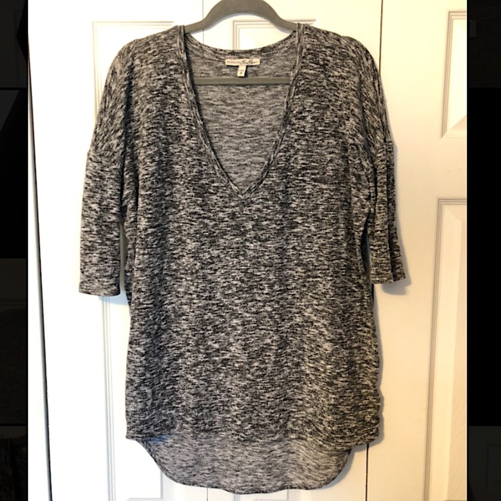 Express One Eleven Gray High Low Half Sleeve Shirt